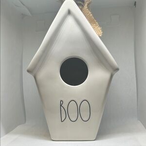 Ceramic Birdhouse with 'Boo' Design